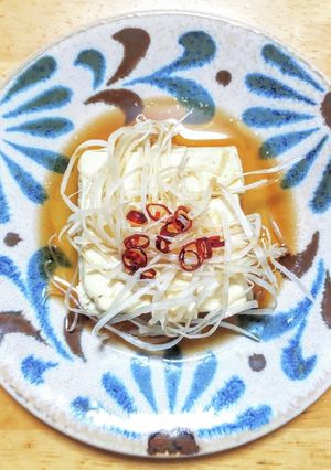 　木綿豆腐の白がネギ乗せ熱々ゴマ油がけ-レシピのメイン写真