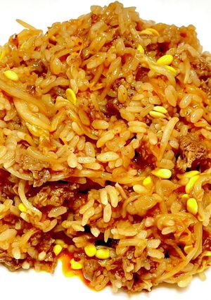 プルコギ・豆もやし・キムチ・ご飯の炒め物-レシピのメイン写真