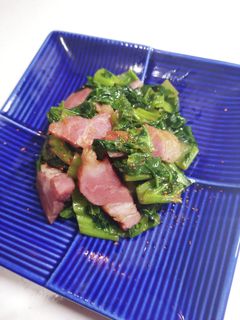 生高菜と厚切りベーコンの炒め物-レシピのメイン写真
