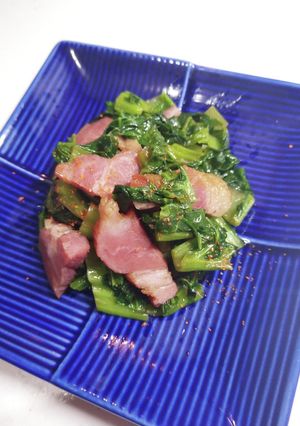 生高菜と厚切りベーコンの炒め物-レシピのメイン写真