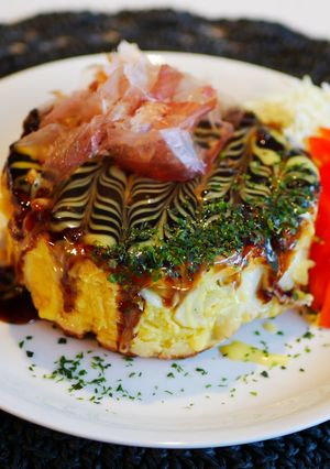 粉少なめキャベツたっぷり！一人お好み焼き-レシピのメイン写真