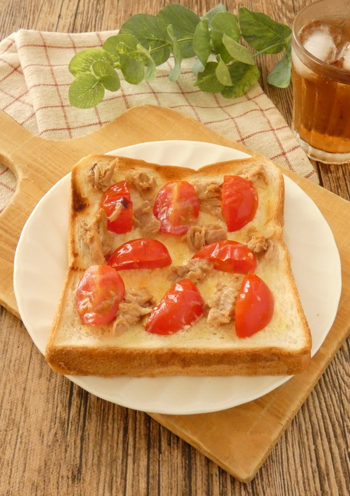 ミニトマトとツナの冷凍作りおきトースト-レシピのメイン写真