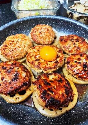食べ応え抜群!れんこんつくね-レシピのメイン写真