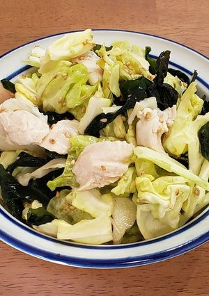 簡単☆鶏むね肉とワカメのバリバリキャベツ-レシピのメイン写真