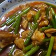 にんにくの芽と鶏肉のチリソース炒め
