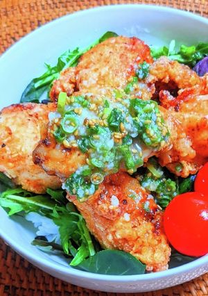 ネギ塩レモンだれ唐揚げ丼-レシピのメイン写真