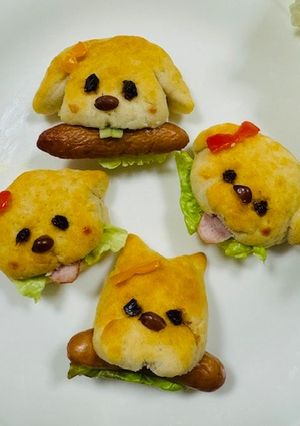 子供喜ぶ☆ワンちゃんバーガー（トースター-レシピのメイン写真