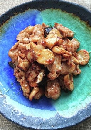 鶏ハラミとエリンギのマヨと焼肉のたれ炒め-レシピのメイン写真