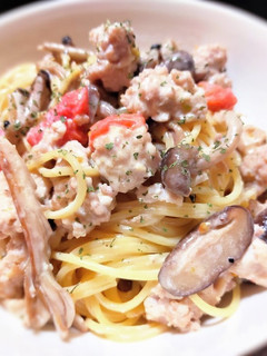 きのこと鶏のミートスパゲティ-レシピのメイン写真