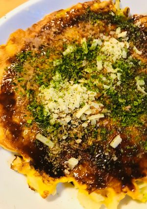 米粉お好み焼●チーズ&コーンのキャベツ焼-レシピのメイン写真