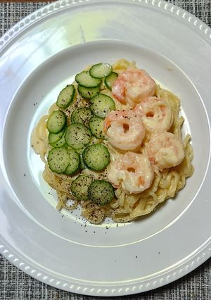 ヨウサマの減塩レモン味のクリームパスタ-レシピのメイン写真