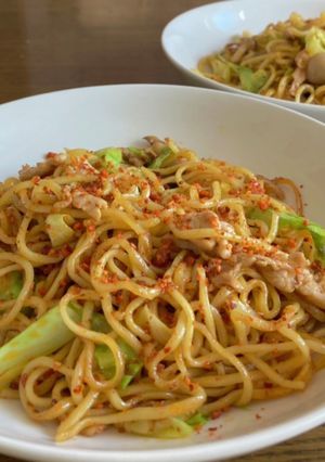 「KALDI 」劇旨調味料で麻辣焼そば-レシピのメイン写真