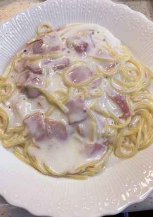 お手軽！ベーコンのホワイトソースパスタ-レシピのメイン写真