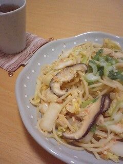 白菜と鮭の簡単和風パスタ♪-レシピのメイン写真