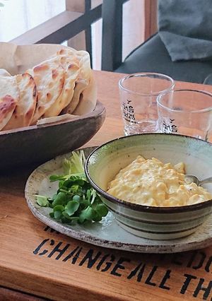 餃子の皮でカリカリおつまみ★玉子ディップ-レシピのメイン写真