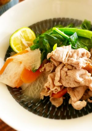 ほうれん草と豚コマのしゃぶしゃぶ風♩-レシピのメイン写真