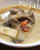 ごま香る♫キノコとささみの豆乳スープ☆
