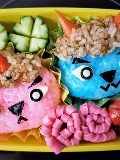 ♪節分キャラ弁♪赤鬼さん・青鬼さん♪-レシピのメイン写真