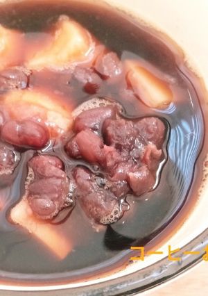 苦甘コーヒーお汁粉(モチ入り)-レシピのメイン写真