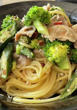 ガッツリ満腹 梅としらすのパスタ-レシピのメイン写真