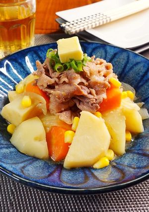 北海道気分を味わう味噌バター肉じゃが-レシピのメイン写真