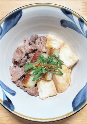 焼きネギ入り肉豆腐-レシピのメイン写真