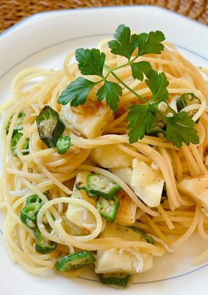 じゃがいもとオクラとしらすのパスタ-レシピのメイン写真