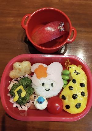 キャラ弁〈11月〉　うさぎとキリン-レシピのメイン写真
