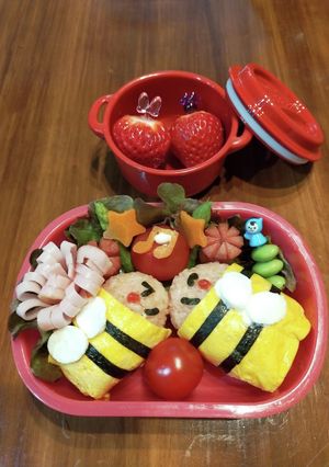 キャラ弁〈4月〉　みつばち-レシピのメイン写真