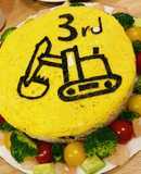 パワーショベルのちらし寿司ケーキ