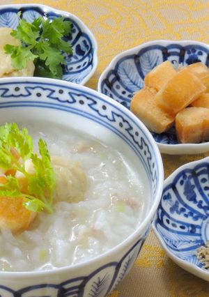 やわらか鶏団子の中華がゆ（介護食）-レシピのメイン写真