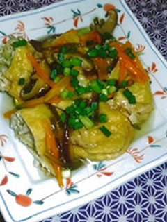 すり身たっぷりきんちゃくの野菜あんかけ-レシピのメイン写真