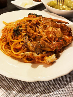 ワタリガニのトマトクリームパスタ-レシピのメイン写真