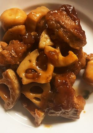 大人の味★蓮根と里芋の黒酢酢豚-レシピのメイン写真