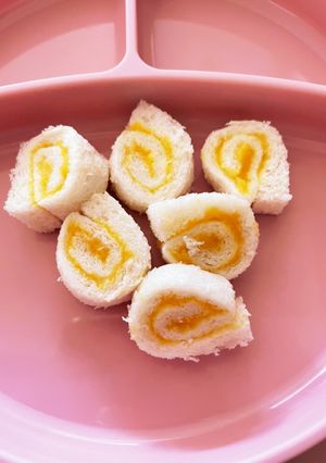 離乳食後期：焼き芋のくるくるサンドイッチ-レシピのメイン写真