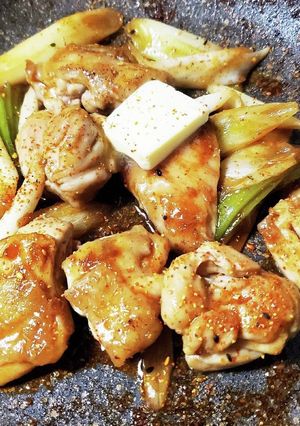 鶏もも肉と長葱！焼肉のたれバター味！-レシピのメイン写真