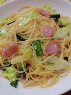 ウインナーとネギとキャベツの和風パスタ-レシピのメイン写真