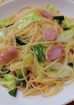 ウインナーとネギとキャベツの和風パスタ-レシピのメイン写真