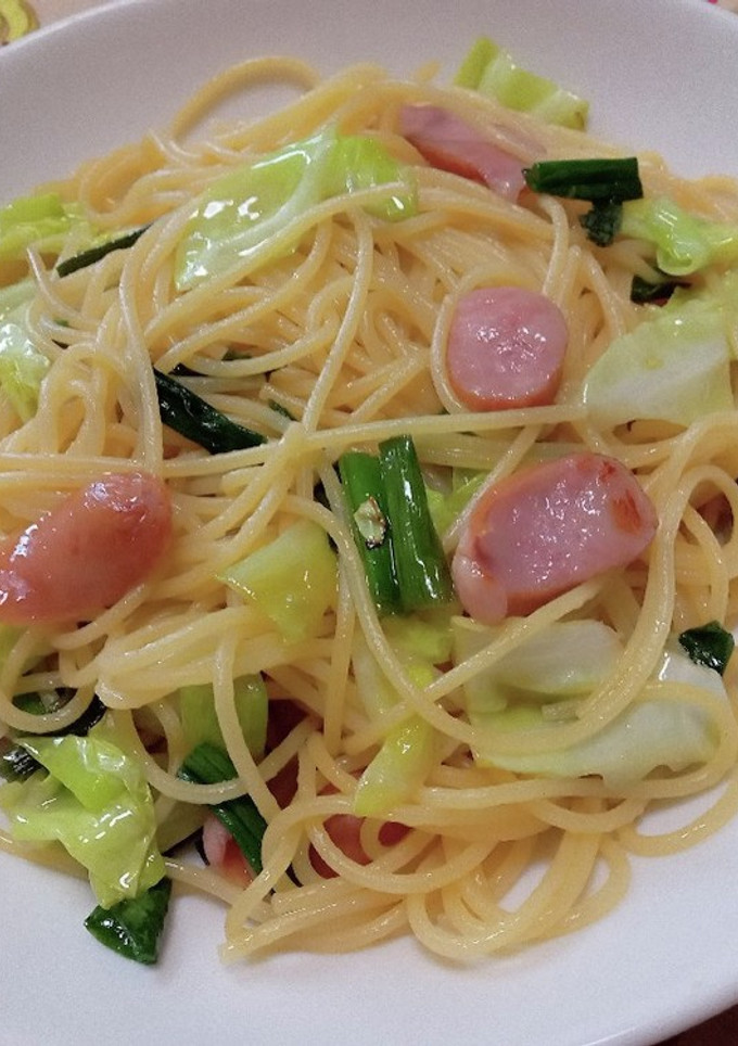 ウインナーとネギとキャベツの和風パスタ-レシピのメイン写真