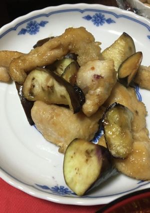 鶏むね肉とナスのぽん酢炒め-レシピのメイン写真