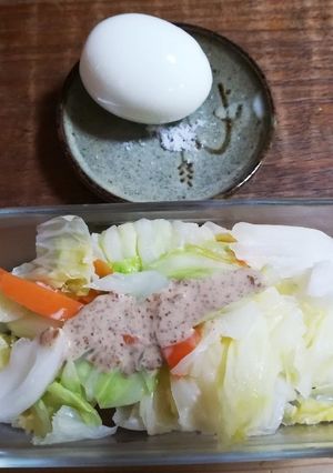 ゆで卵&温キャベツ人参|дﾟ)ﾁﾗｯ！-レシピのメイン写真