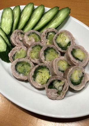 三つ葉とレタスの豚ばら巻き！ヘルシー哉♪-レシピのメイン写真