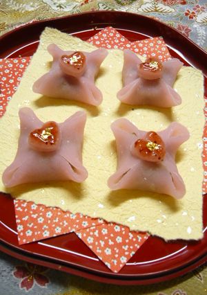 バレンタイン♡くるみあん♪はーと餅-レシピのメイン写真
