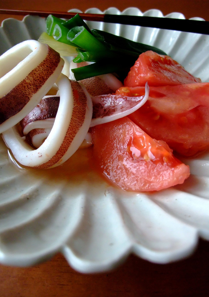 トマトと葱とイカのさっぱり煮-レシピのメイン写真