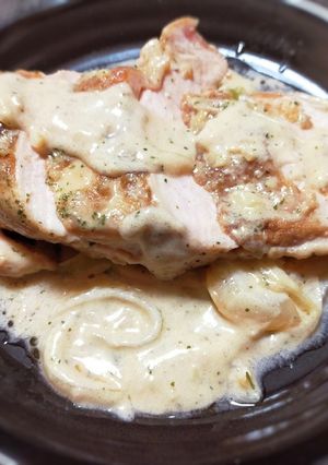 鶏むね肉のにんにくレモンクリーム煮-レシピのメイン写真