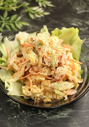 レンジで簡単！たまごサラダ風野菜炒め-レシピのメイン写真