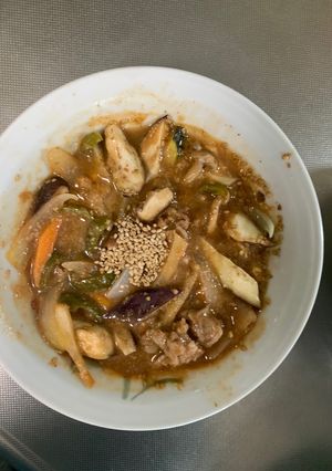 中華風簡単お好み焼味根菜茄子甘酢酢豚-レシピのメイン写真