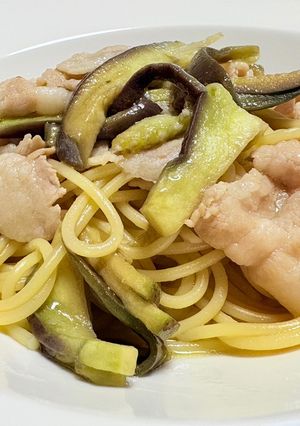 茄子と豚こま肉の和風ペペロンチーノパスタ♫-レシピのメイン写真