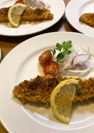 華やかにレモンタイム香る　鮭のパン粉焼き-レシピのメイン写真