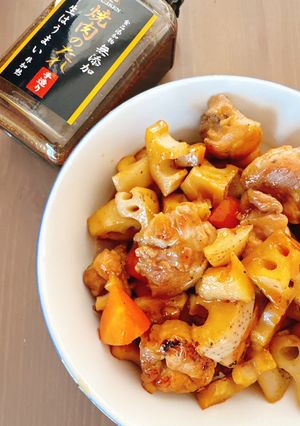 焼肉の生だれでチキンとれんこんの甘辛煮-レシピのメイン写真